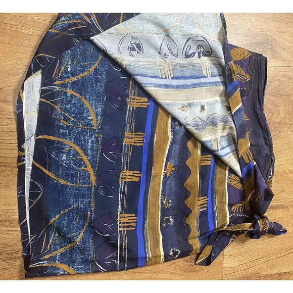 The Limited Women’s Multi Color 100% Silk Wrap Around Pencil Skirt Size Large - Picture 2 of 4